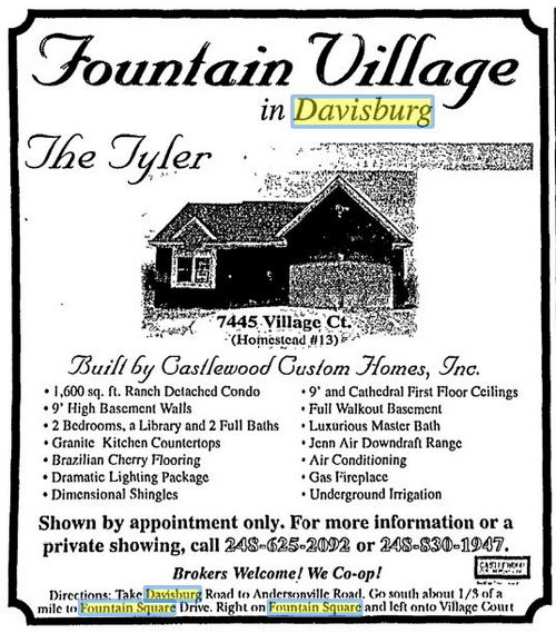 Fountain Square - May 2005 Ad On Homes